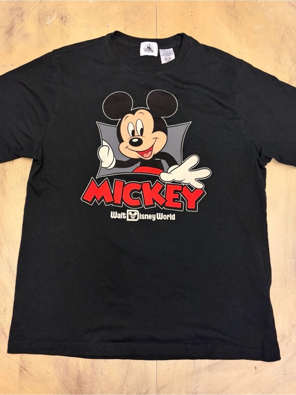 Mickey Mouse T Shirt Adult Size Large Black Walt Disney World Short Sleeve